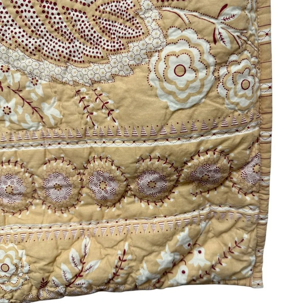 Restoration Hardware Quilted Pillow Sham Yellow Paisley Standard Pillowcase RefC